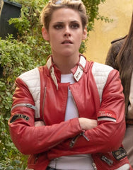 Charlie’s Angels Kristen Stewart Red and White Leather Jacket