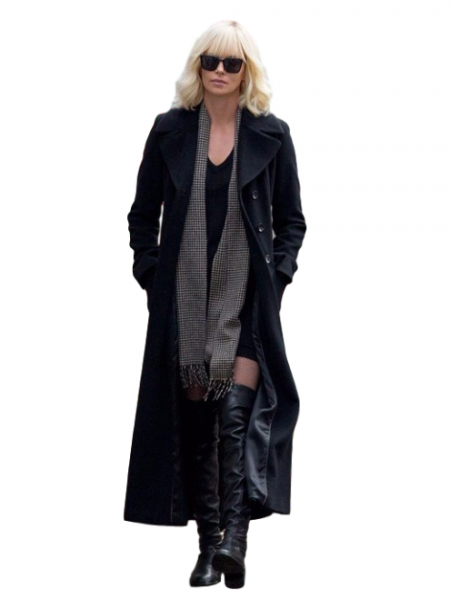 Charlize Theron Atomic Blonde Trench Wool Coat