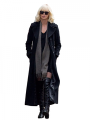 Charlize Theron Atomic Blonde Trench Wool Coat