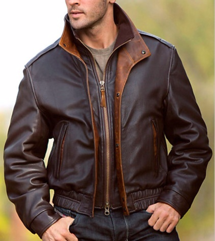 MEN CHOCOLATE BROWN BOMBER JACKET