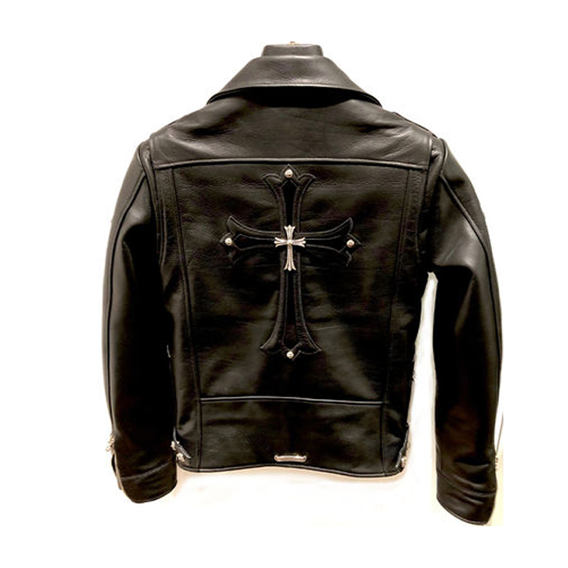 Chrome Hearts Black Biker Leather Jacket