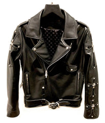 Chrome Hearts Black Biker Leather Jacket