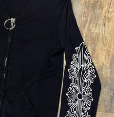 Chrome Hearts Black Cross Zip Up Hoodie Jacket