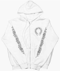 Chrome Hearts Floral Cross Pullover Zip Up Hoodie