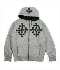 Chrome Hearts Grey Pullover Hoodie Style Jacket