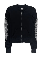 Chrome Hearts Black  Floral Cross Zip Up  Track Jacket