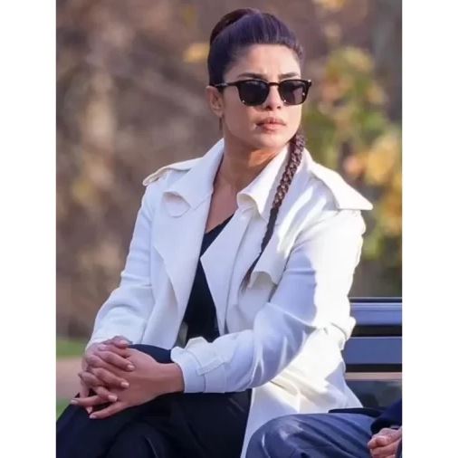 Citadel-2023-Priyanka-Chopra-White-Cotton-Trench-Coat