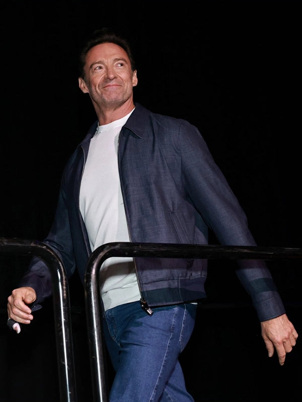 Hugh Jackman Comic-Con 2024 Blue Jacket