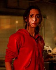 Cristin Milioti Red Cotton Hoodie