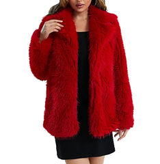 Cropped Smooth Fur Red Women Jacket