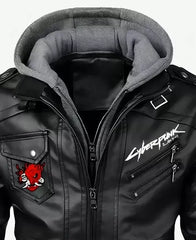 Cyberpunk 2077 Samurai Leather Jacket with Hood