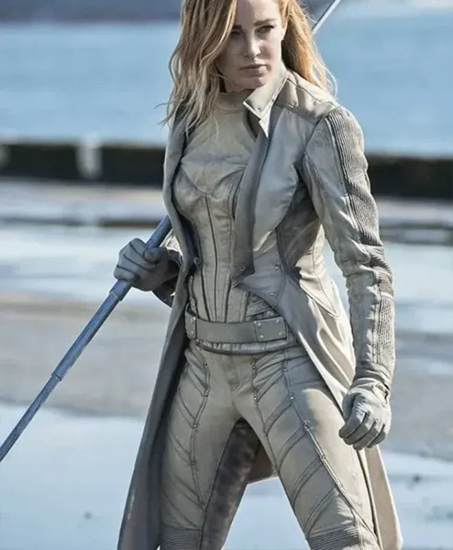 Legends of Tomorrow Caity Lotz White Canary Leather Coat
