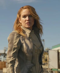 Legends of Tomorrow Caity Lotz White Canary Leather Coat