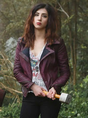 Ash vs Evil Dead Dana Delorenzo Maroon Leather Jacket