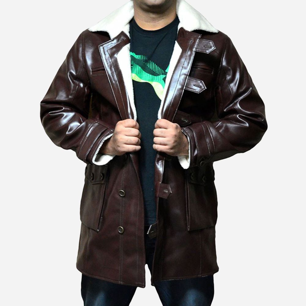 Dark Knight Rises Coffee Brown Bane Leather Coat