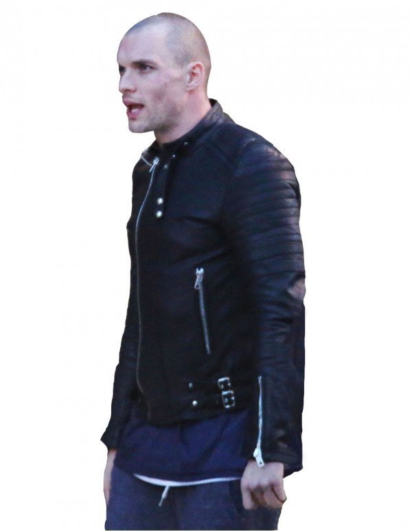 Ed Skrein Biker Leather Jacket