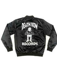 Death Row Records Unisex Black Varsity Satin Bomber Jacket