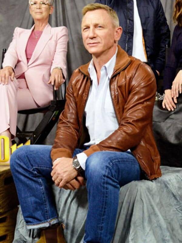 Daniel Craig Knives Out Detective Benoit Blanc Leather Jacket