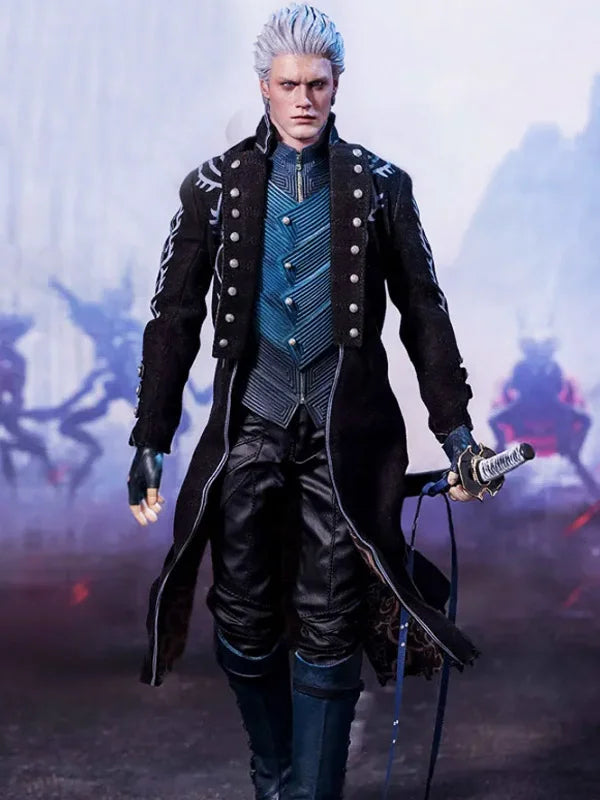 Devil May Cry 5 Vergil Black Leather Coat