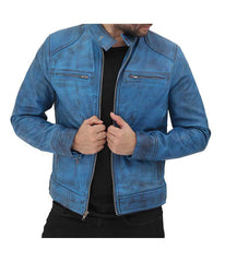 Dodge-Sky-Blue-Snap-Collar-Leather-Jacket