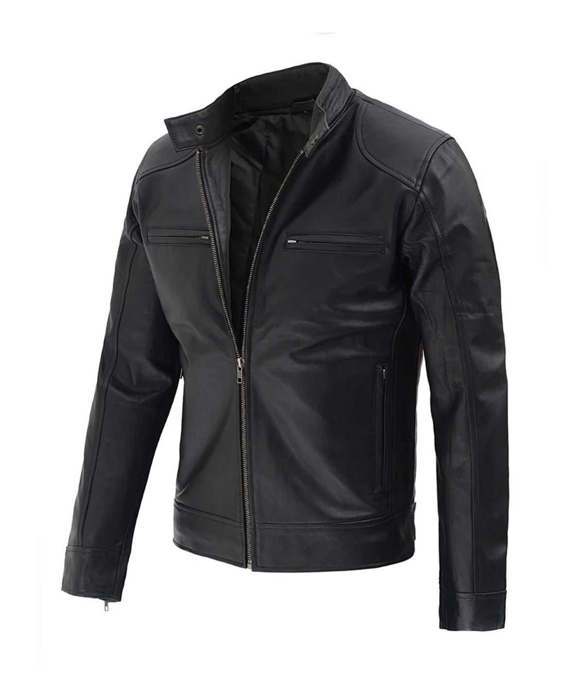 Men's Dodge Black Leather Jacket