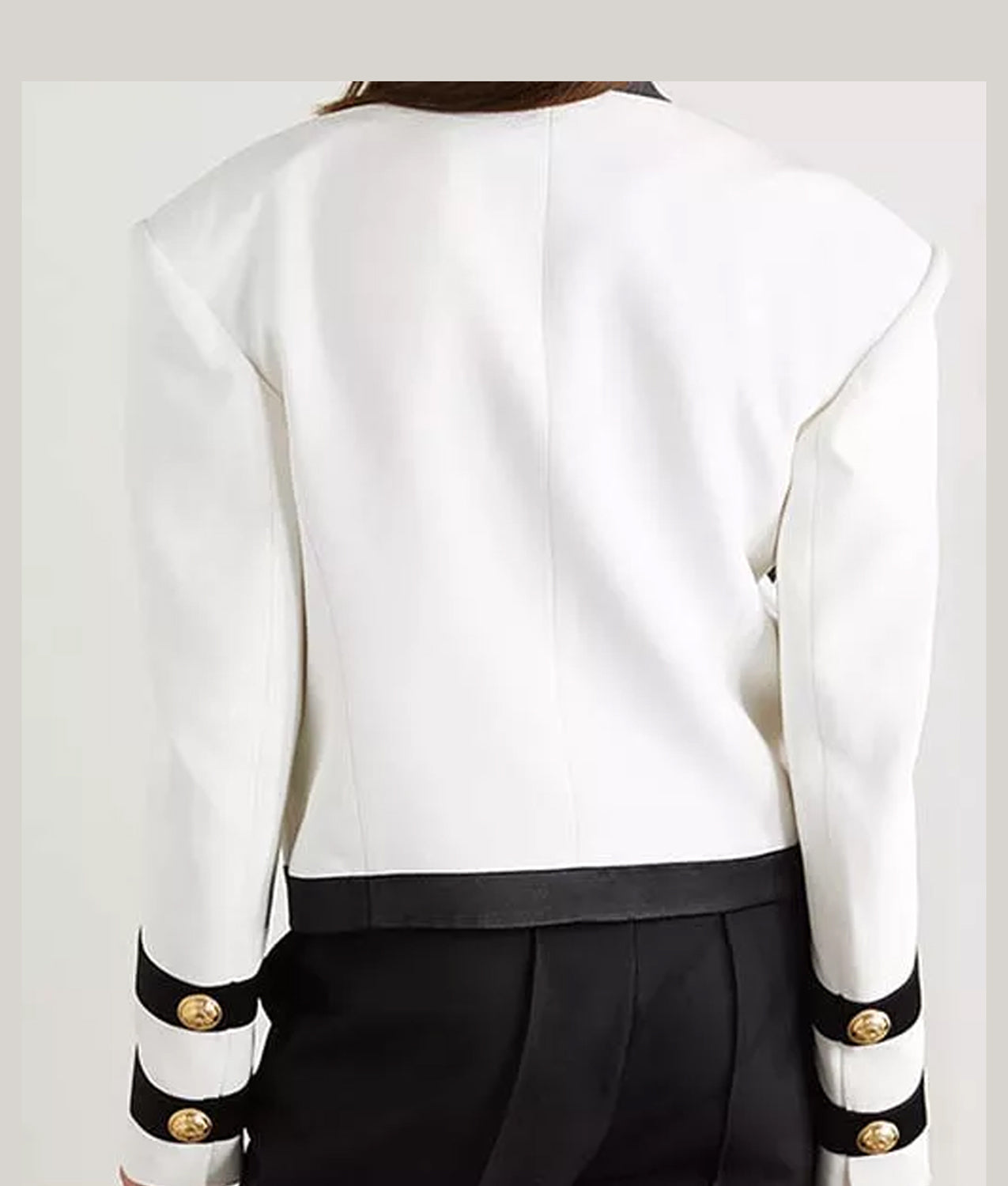 Emily In Paris Camille Razat White Military Cotton Jacket