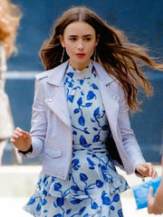 Emily In Paris Off White Biker Jacket