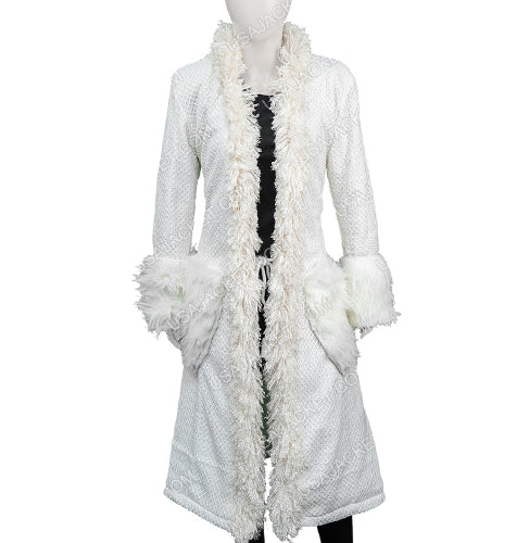 Emily in Paris Mindy Chen White Wool Trench Coat