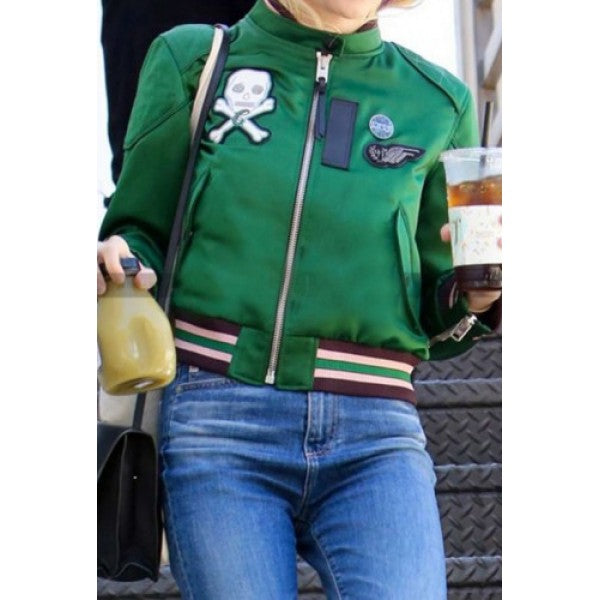 Emma Roberts Green Bomber Jacket