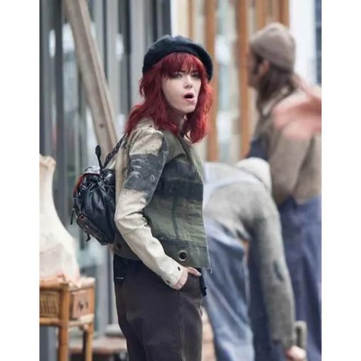 Emma Stone Black Cotton Jacket