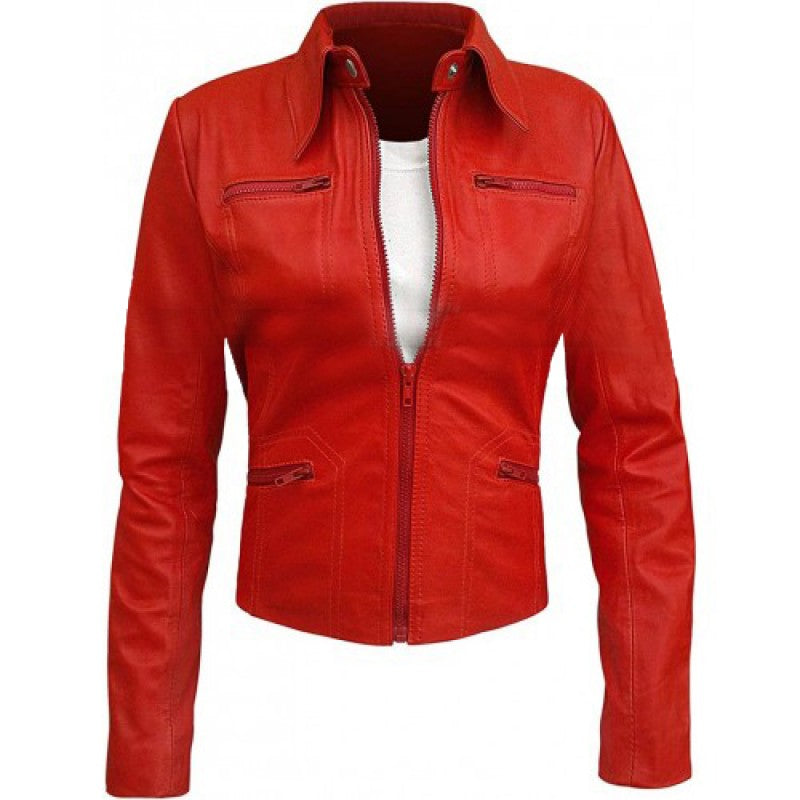 Women's Shirt Style Leather Jacket