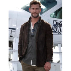Extraction 2 Chris Hemsworth Tyler Rake Brown Suede Leather Jacket