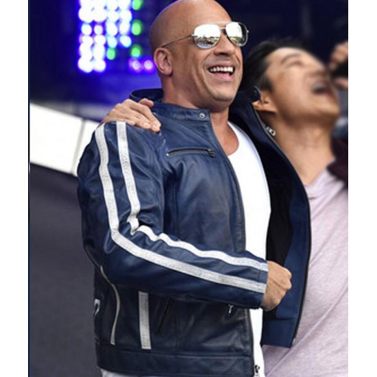 Vin Diesel Blue Leather Jacket