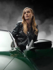 Fast X 2023 Brie Larson Tess Black Biker Leather Jacket