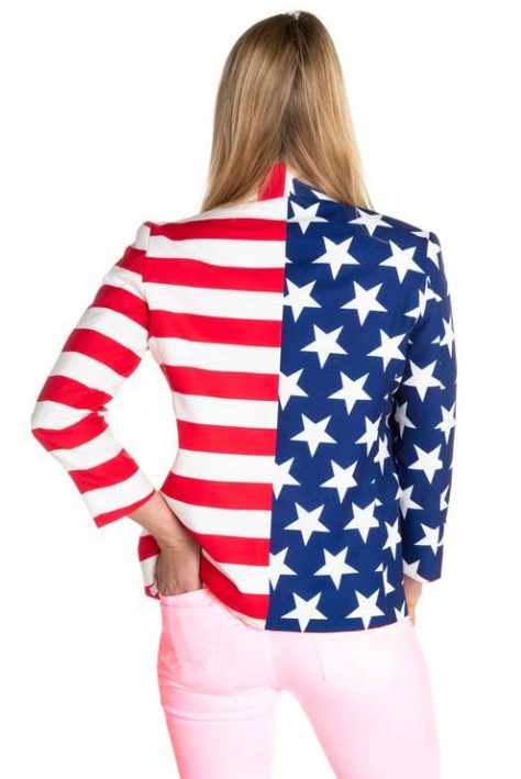 Female Independence Day American Flag Blazer Jacket