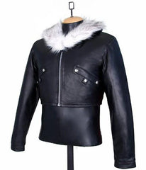 Final Fantasy Squall Leonhart Black Cropped Leather Jacket