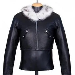 Final Fantasy Squall Leonhart Black Cropped Leather Jacket