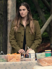 M3GAN Allison Williams Green Wool Blend Mid-Length Coat