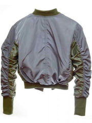 Ghost in the Shell Major Scarlett Johansson Satin Grey Bomber Jacket