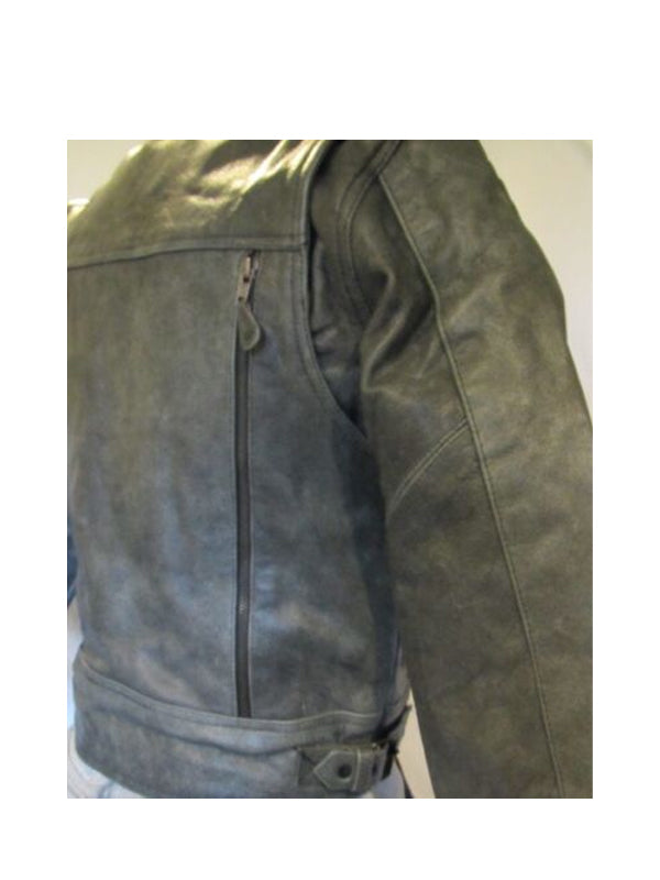 Black Motorcycle Leather Jacket For Women