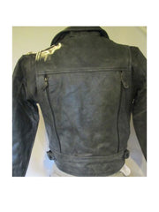 Black Motorcycle Leather Jacket For Women