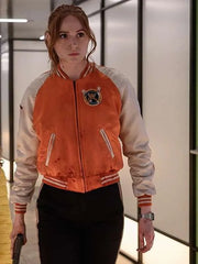 Karen Gillan Gunpowder Milkshake Satin Jacket – Sleek Assassin Style