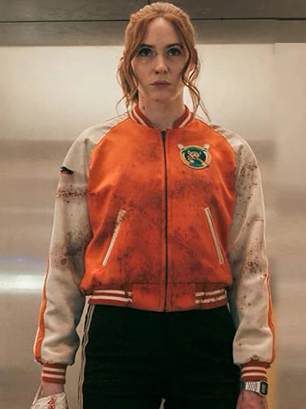 Karen Gillan Gunpowder Milkshake Satin Jacket – Sleek Assassin Style