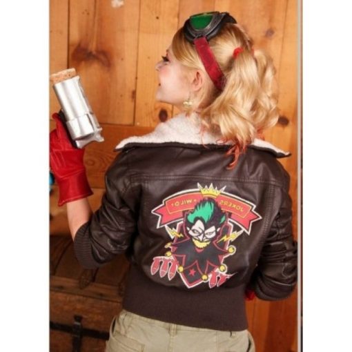 Harley Quinn Bomber Leather Jacket