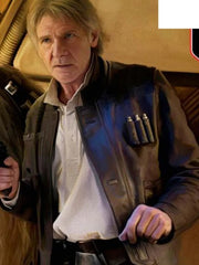 Harrison Ford Star Wars Han Solo Brown Leather Jacket