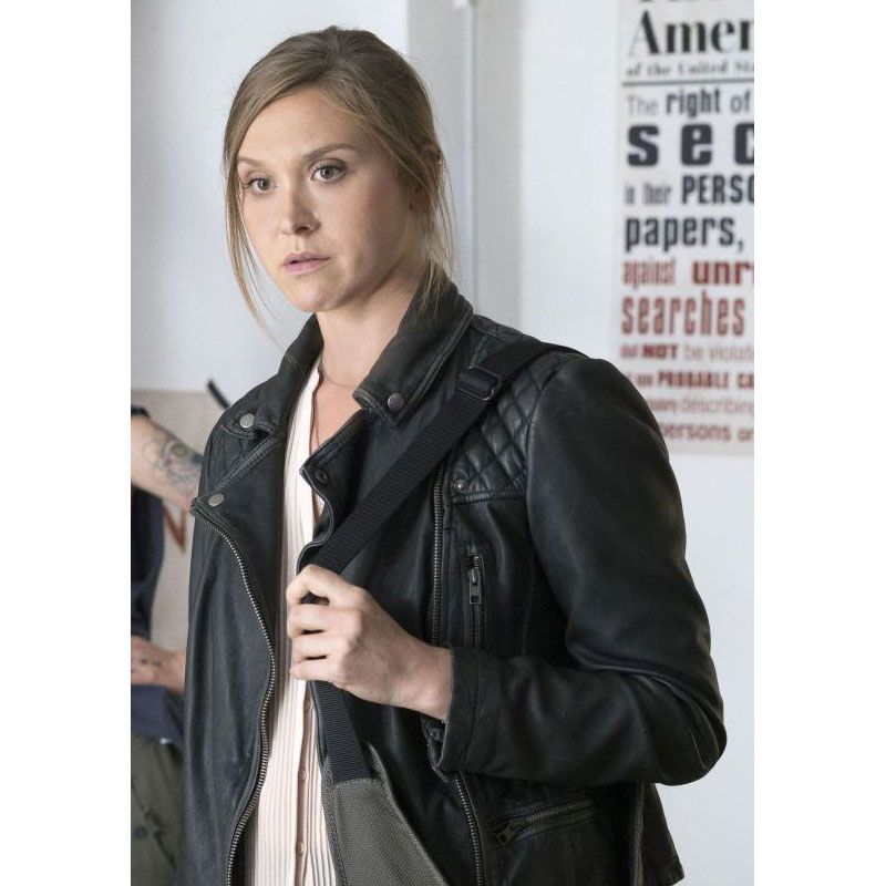 Homeland Laura Sutton Sarah Sokolovic Black Leather Jacket