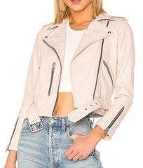 Elizabeth Tulloch Ivory Leather Jacket