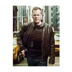 Jack Bauer Brown Leather Jacket For Man