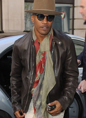Jamie Foxx brown leather jacket Back in Action jacket

