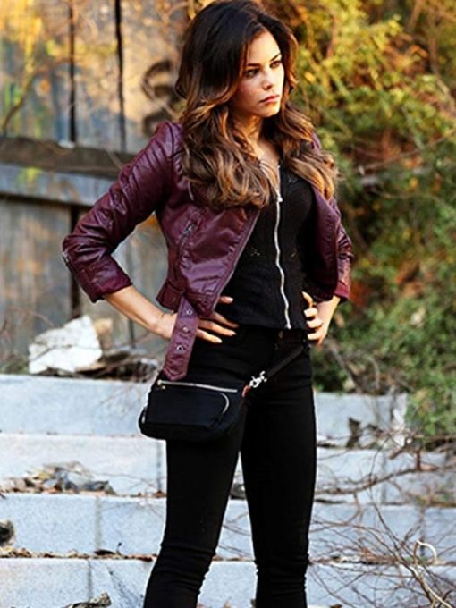 Horror Story Jenna Dewan Maroon Leather Jacket